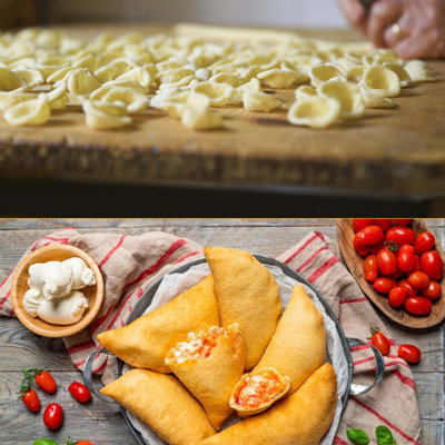 orecchiette and Apulian panzerotti