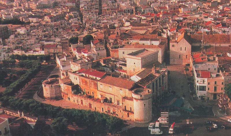Aerial view of the city of conversano